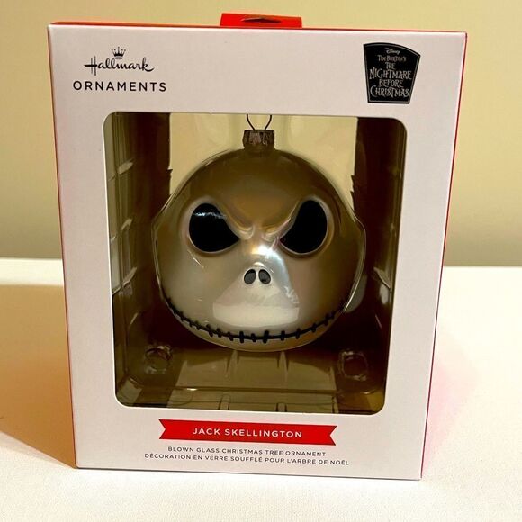 Hallmark glass ornament Jack Skellington Nightmare before Christmas NWT - Picture 1 of 8
